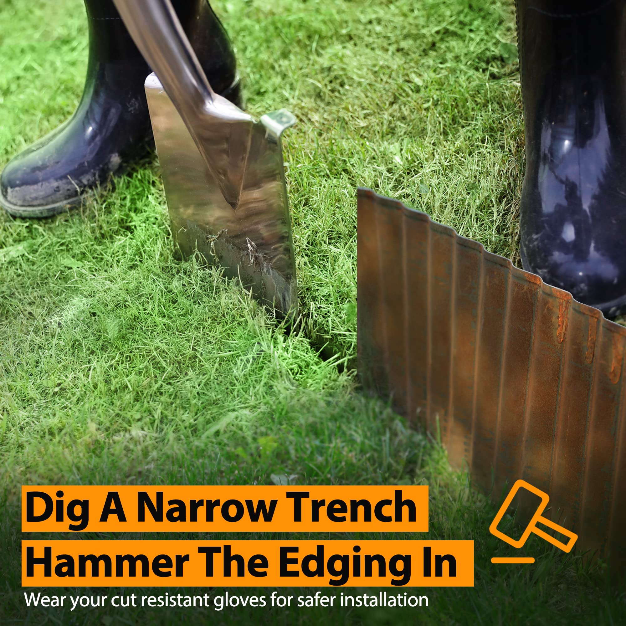 Worth trimming edging with metal shears demonstrating on-site customization