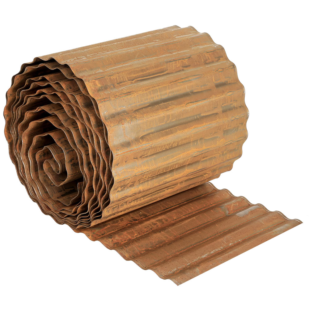 Worth front view of corrugated steel edging showing shape and ready-to-install benefit