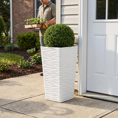 Worth planter close-up of wavy matte texture highlighting stylish surface detail
