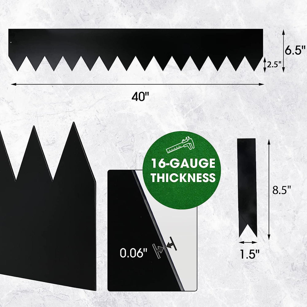 Worth Garden close-up of 2.5 inch saw teeth showing soil grip and easy hammer-in installation benefit