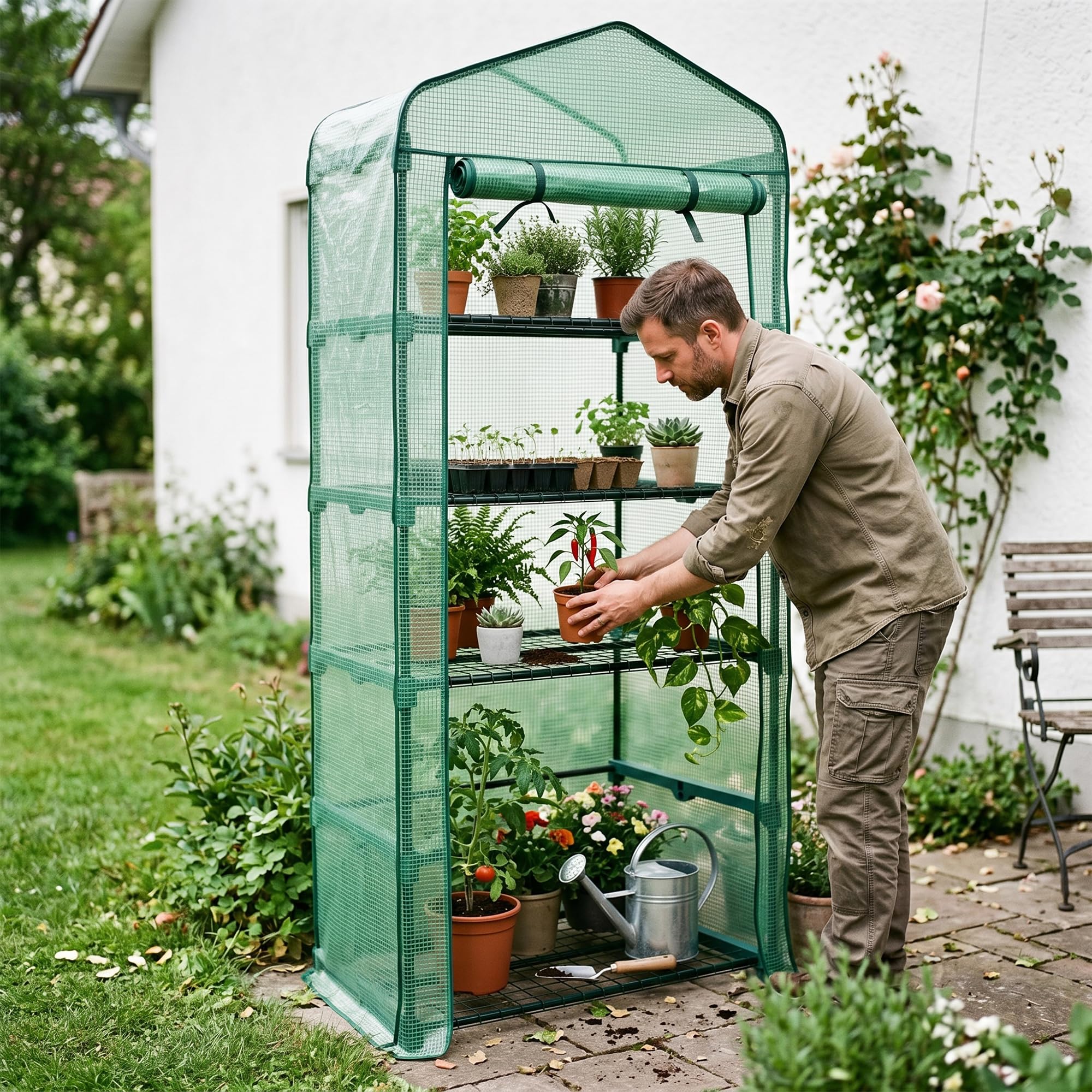 Worth folded greenhouse flat for space-saving storage and seasonal convenience