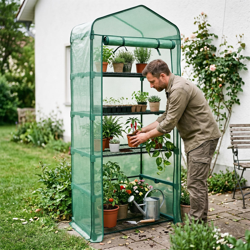Worth folded greenhouse flat for space-saving storage and seasonal convenience