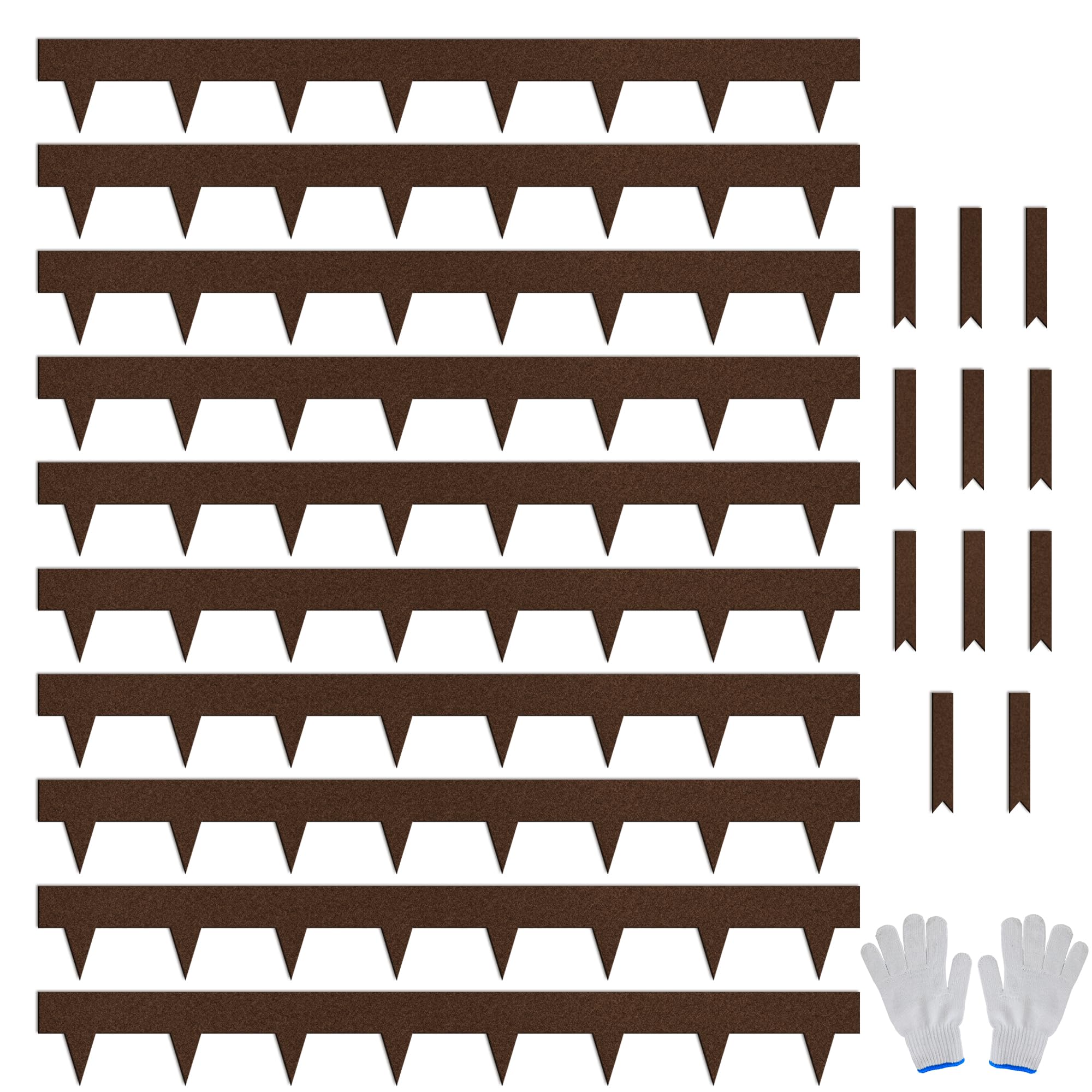 Worth Garden front packaging showing 10 steel edging strips for quick installation