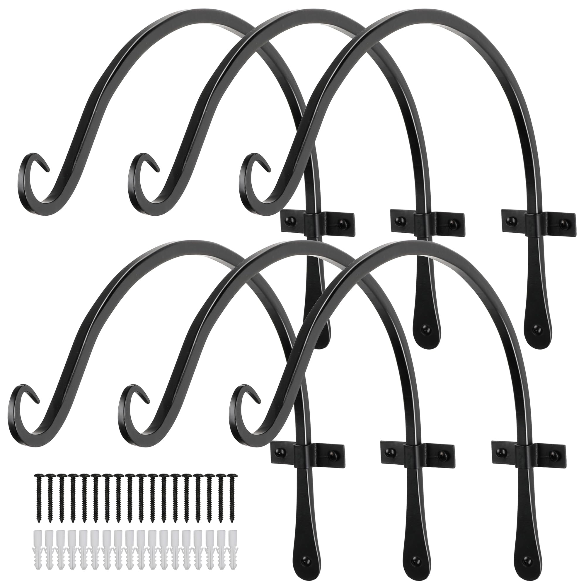 Worth hand-forged 14" pack front view showing six black hanger brackets and hardware