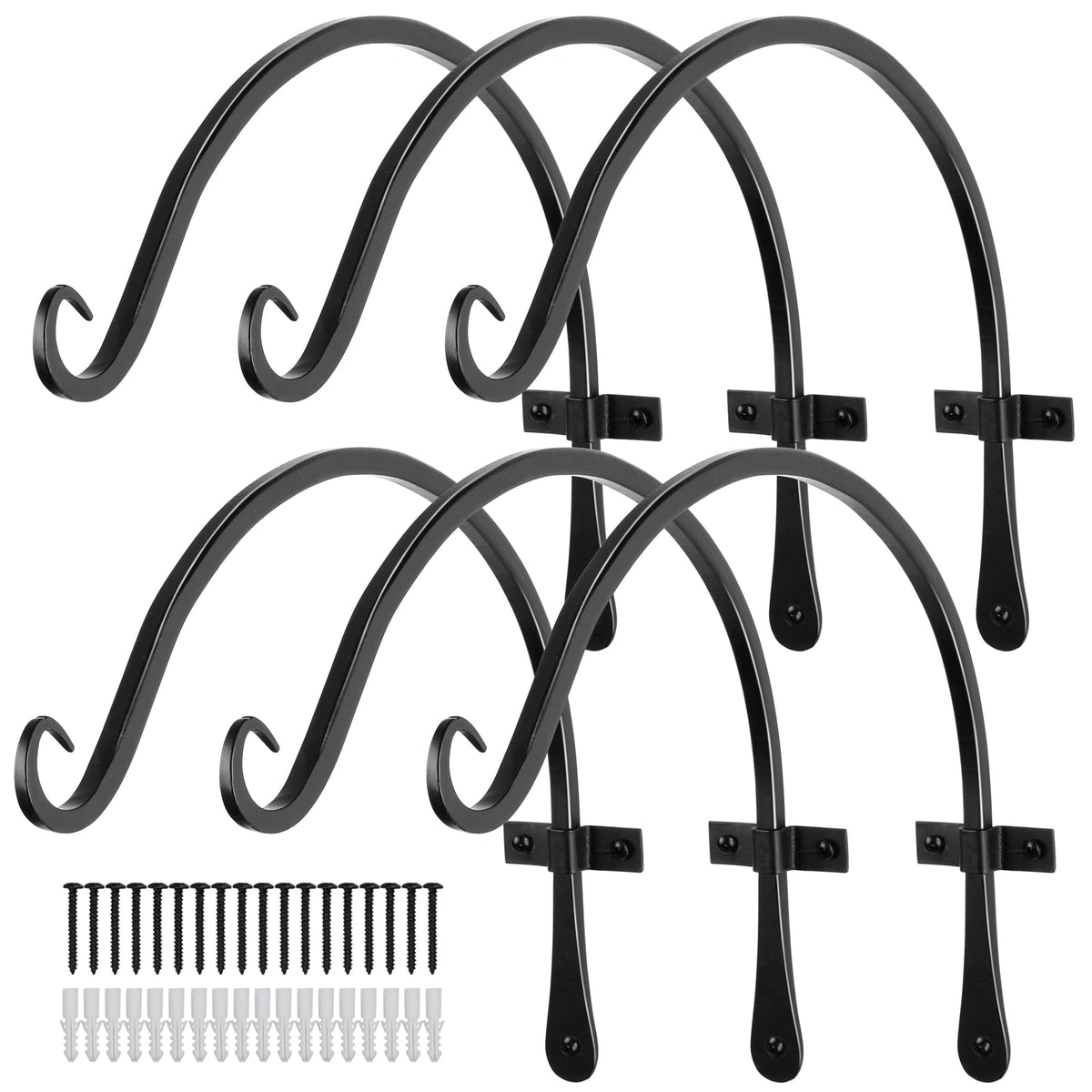 Worth hand-forged 14" pack front view showing six black hanger brackets and hardware