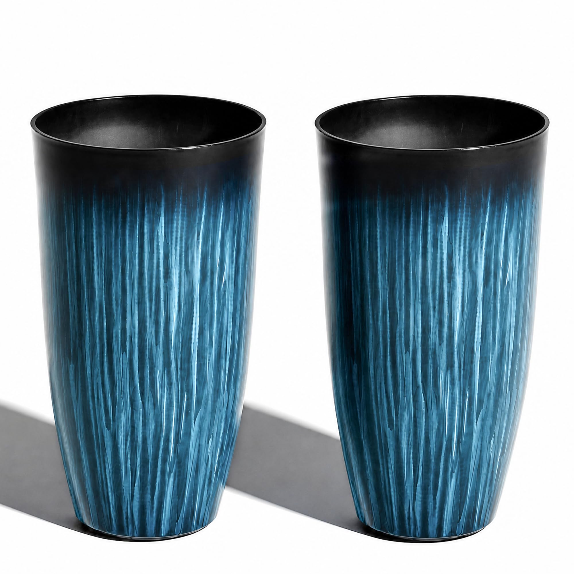 Worth front view of gradient blue planter showing elegant look and curb appeal