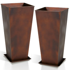 Worth matte bronze front view showing both planters and strong visual impact