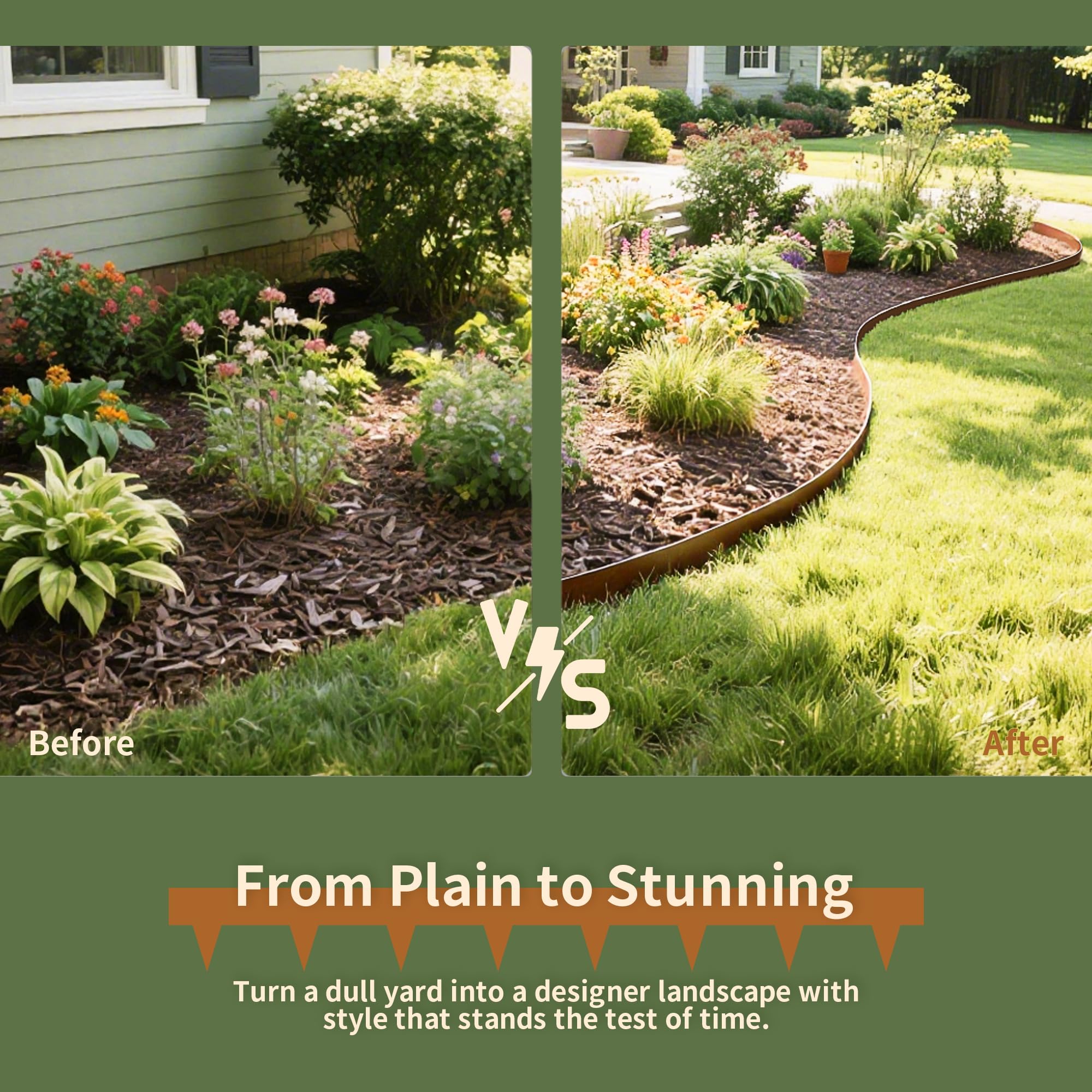 Worth Garden installed along a curved pathway illustrating tidy durable border