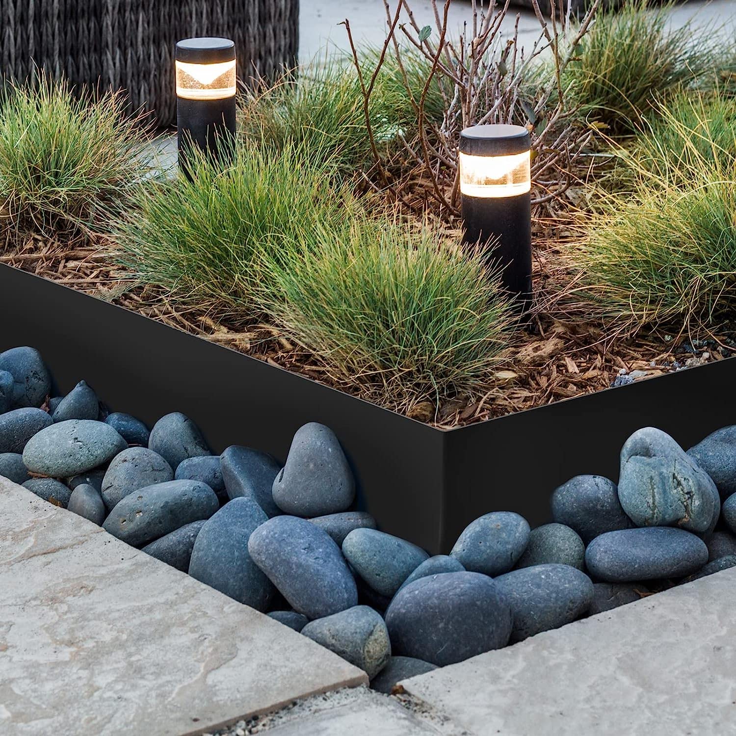 Worth Garden edging with measuring tape showing 40-inch panels and clear size reference benefit