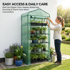 Worth shelf detail with potted herbs showing sturdy support and neat organization
