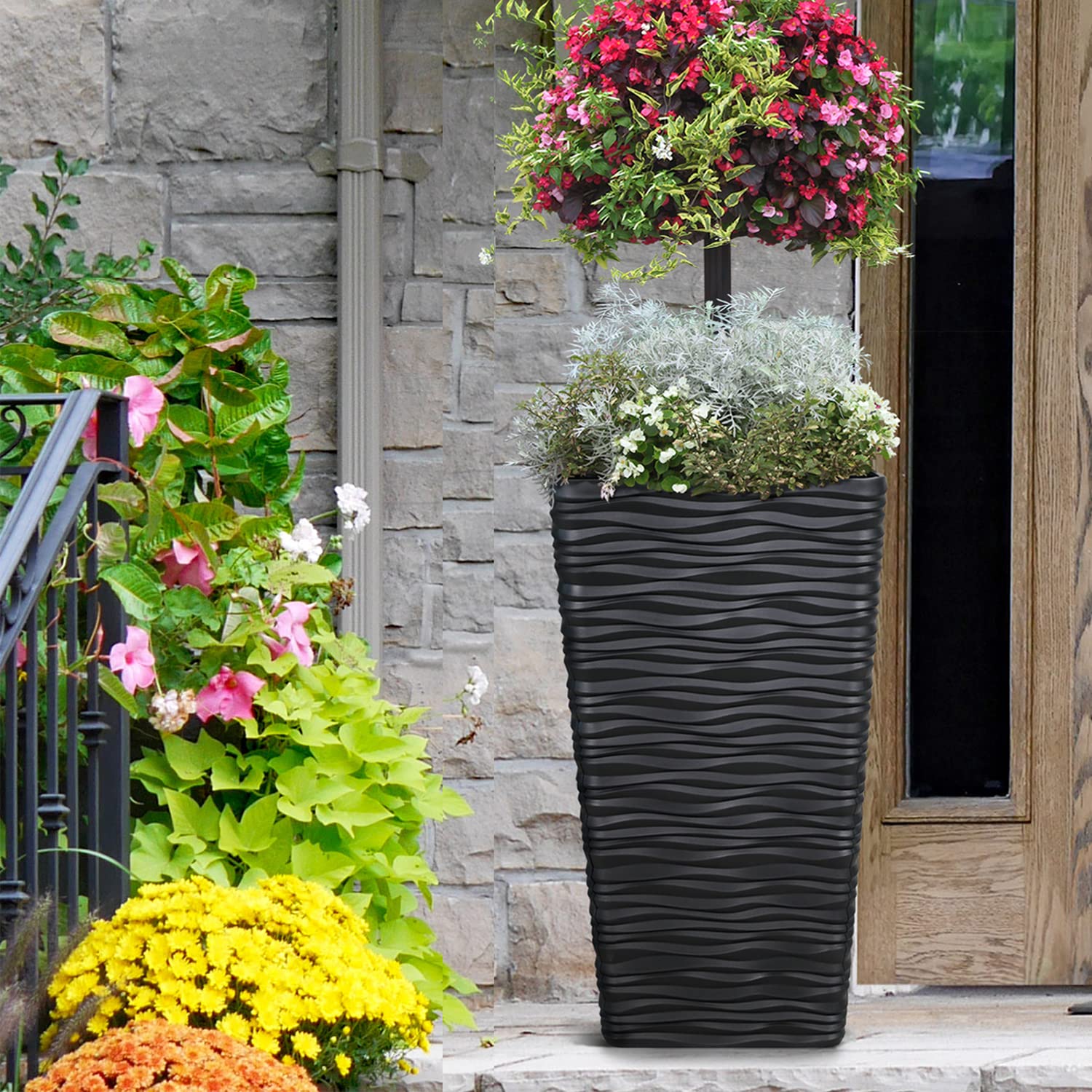 Worth planter next to chair showing scale and easy repositioning benefit