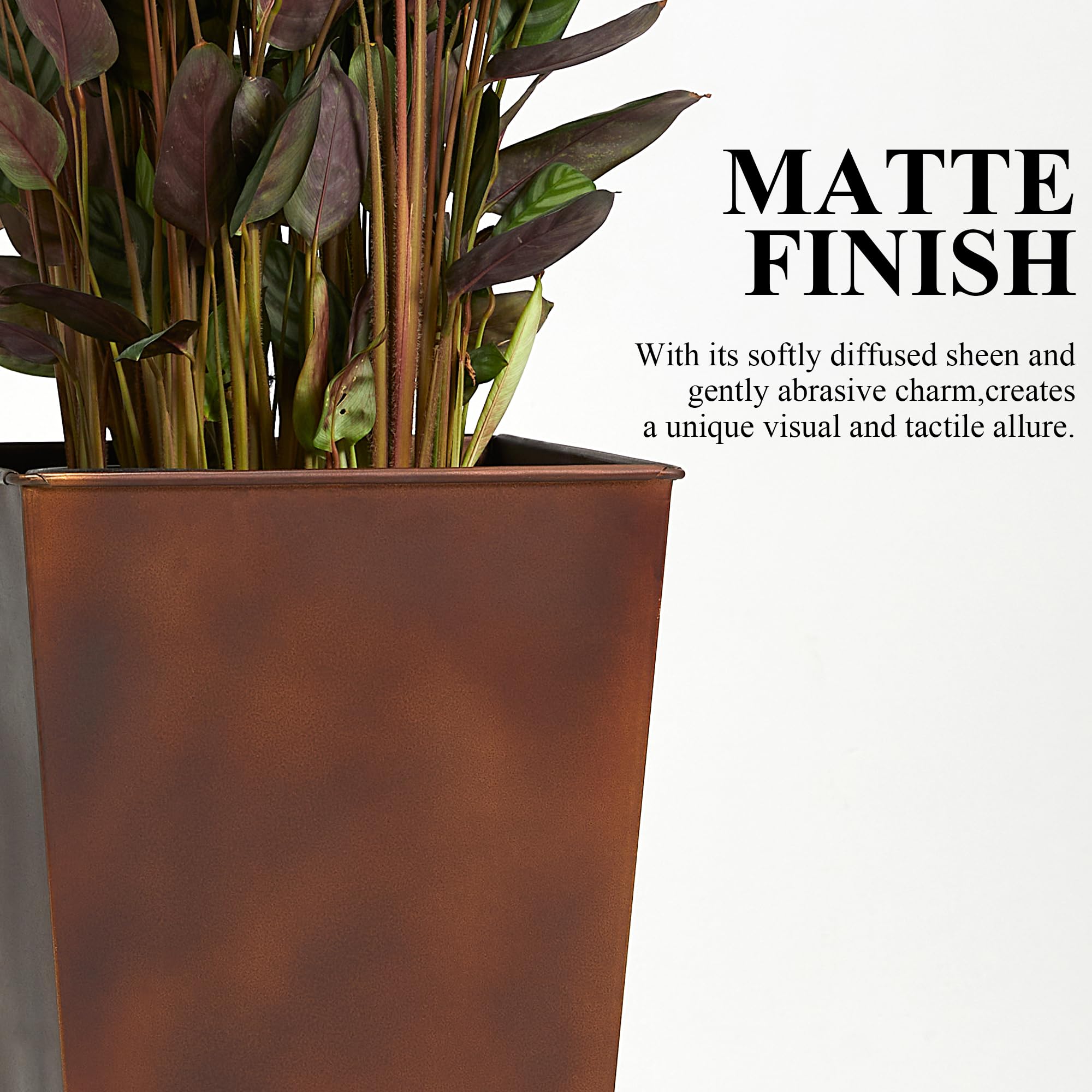 Worth close-up of matte bronze texture highlighting durable steel finish
