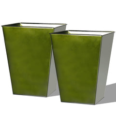 Worth glazed planter front view showing glossy green finish and modern silhouette for curb appeal