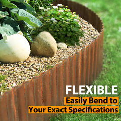 Worth edging installed in a curved flower bed providing tidy lawn separation