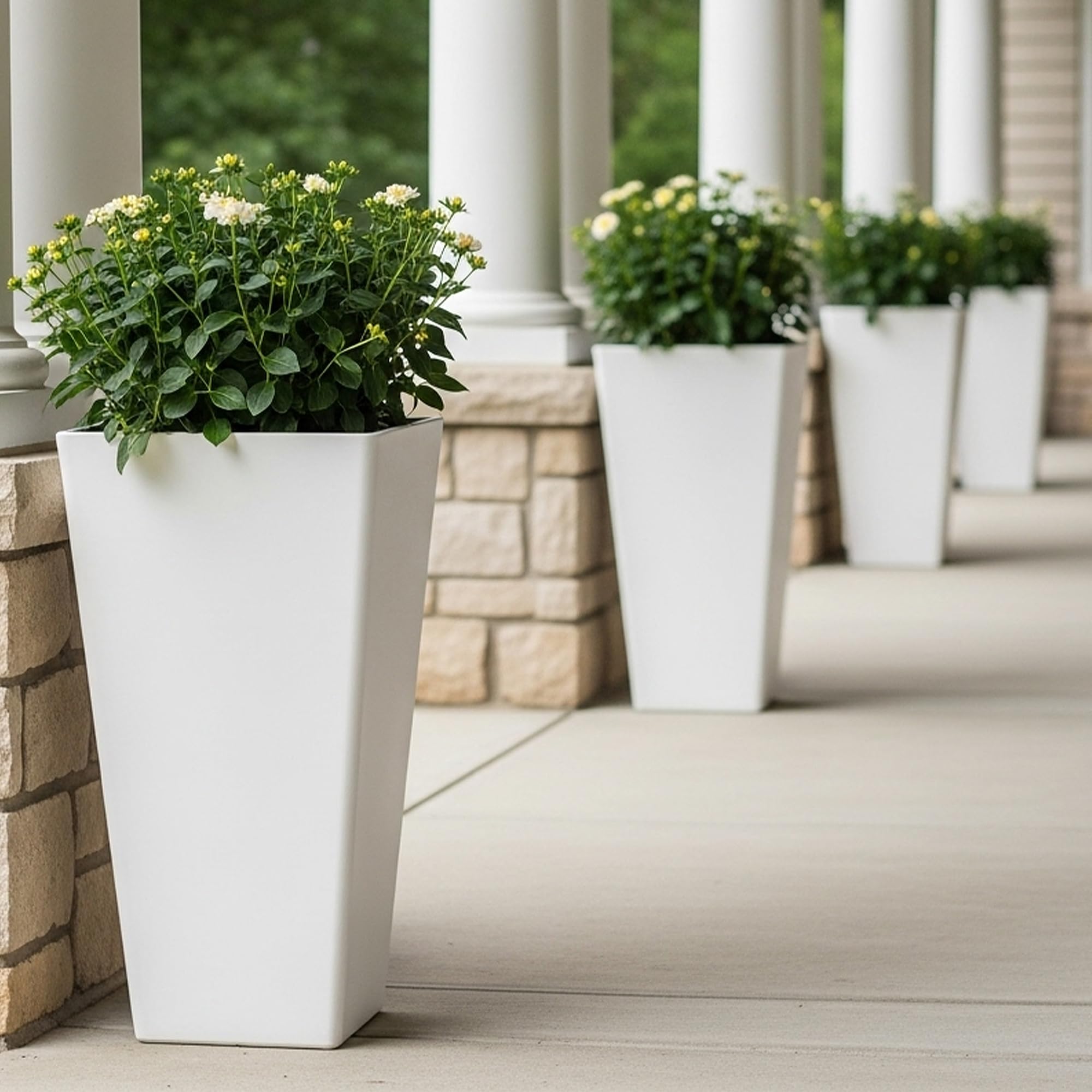 Worth close-up of planter material texture highlighting durable PP and stone-powder blend