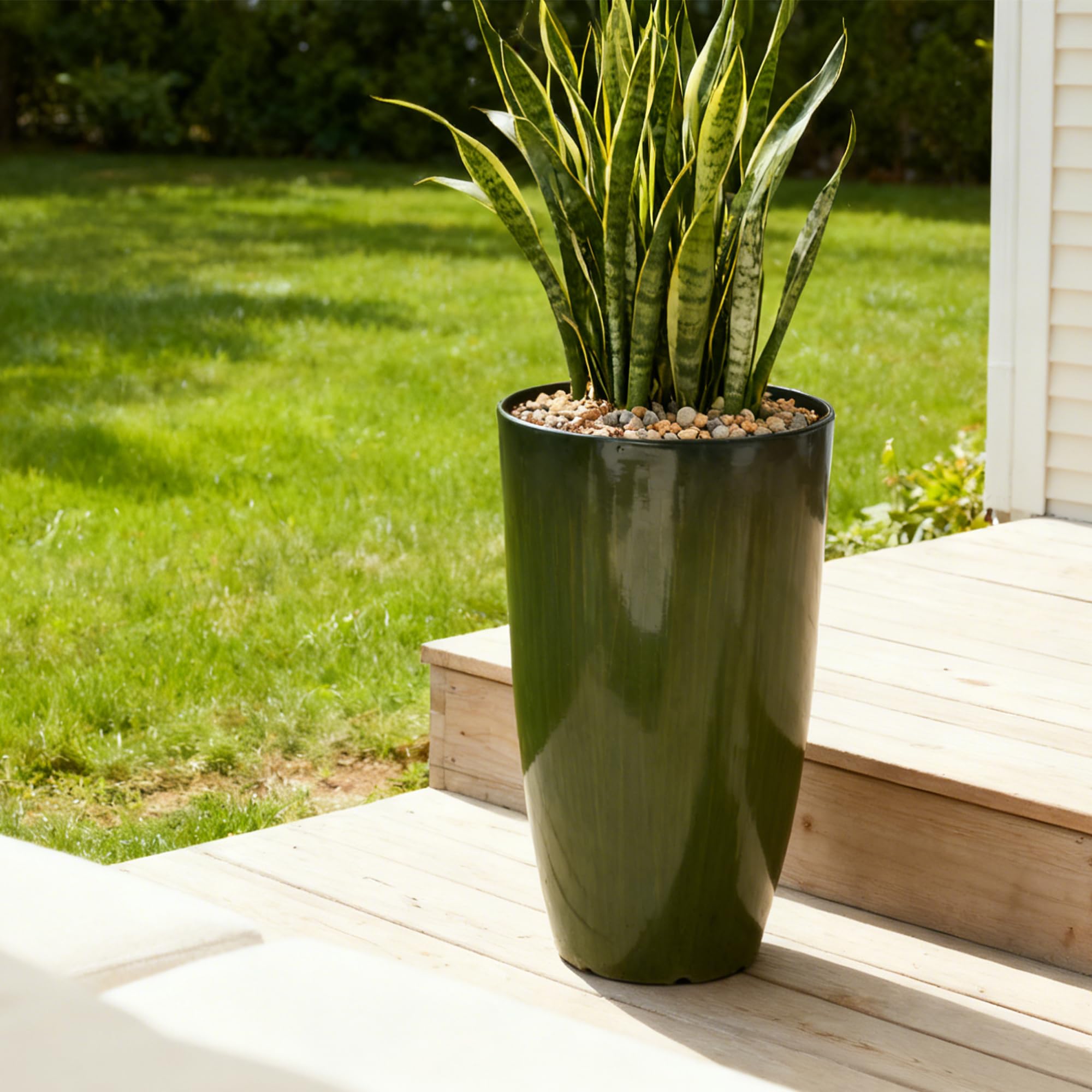 Worth planter in use on porch demonstrating curb appeal benefit