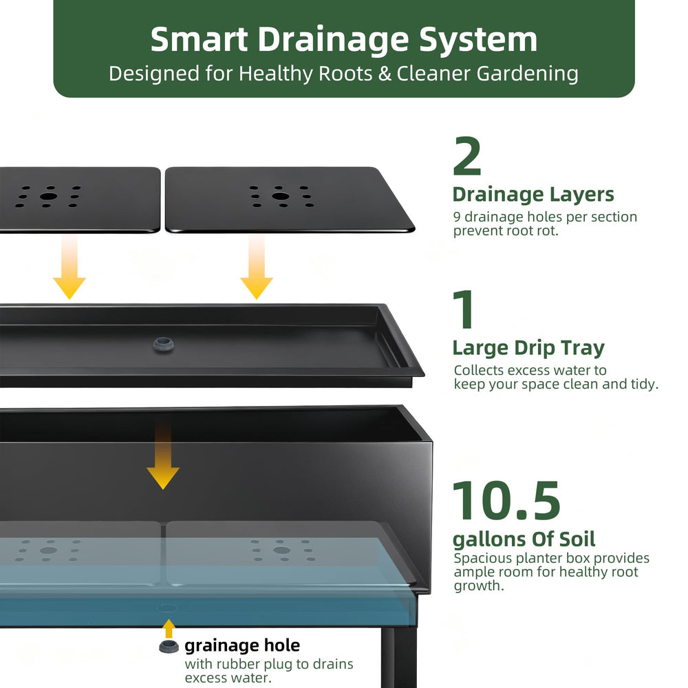 WORTH planter next to ruler showing dimensions, communicates compact fit and space-saving benefit