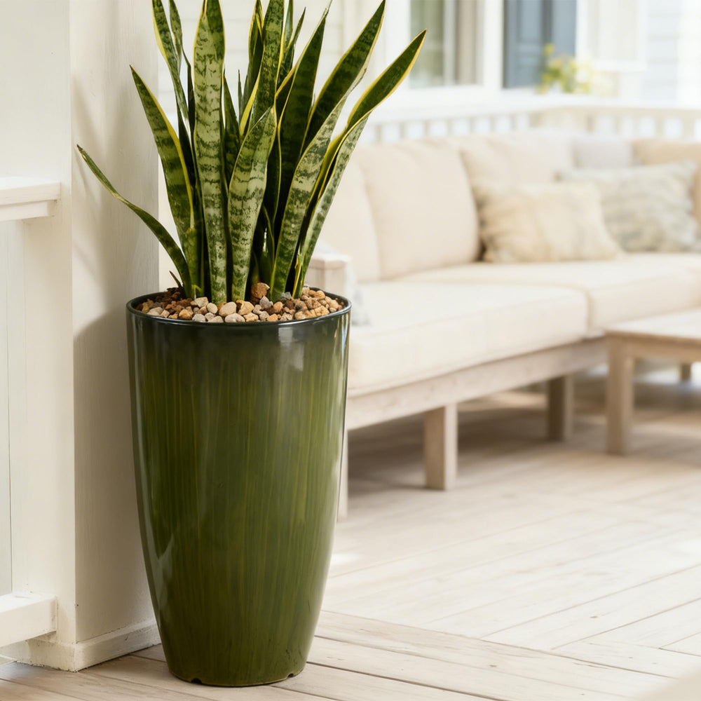 Worth planters next to chair illustrating scale and space benefit