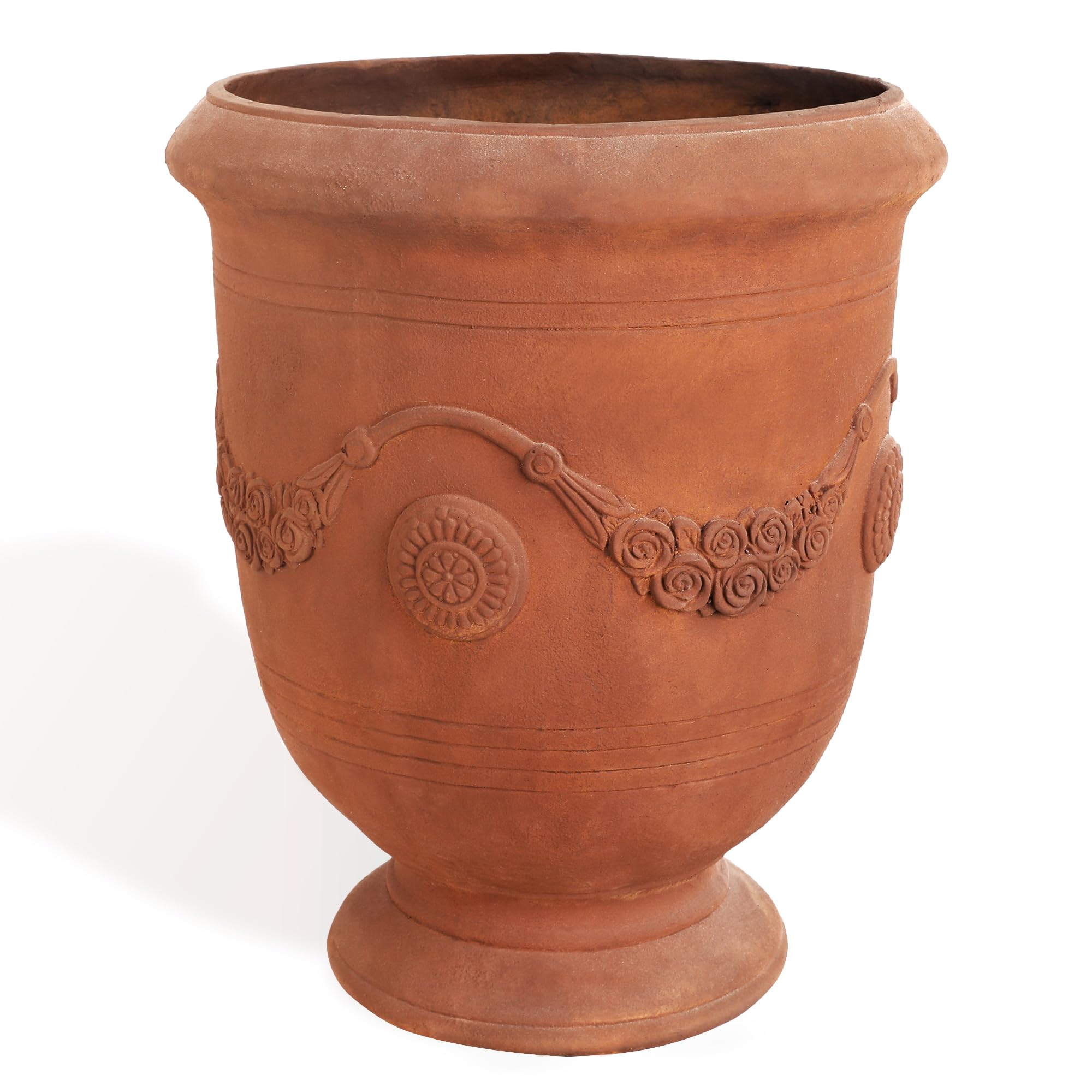 Worth urn front view showing classic shape and elegant outdoor curb appeal
