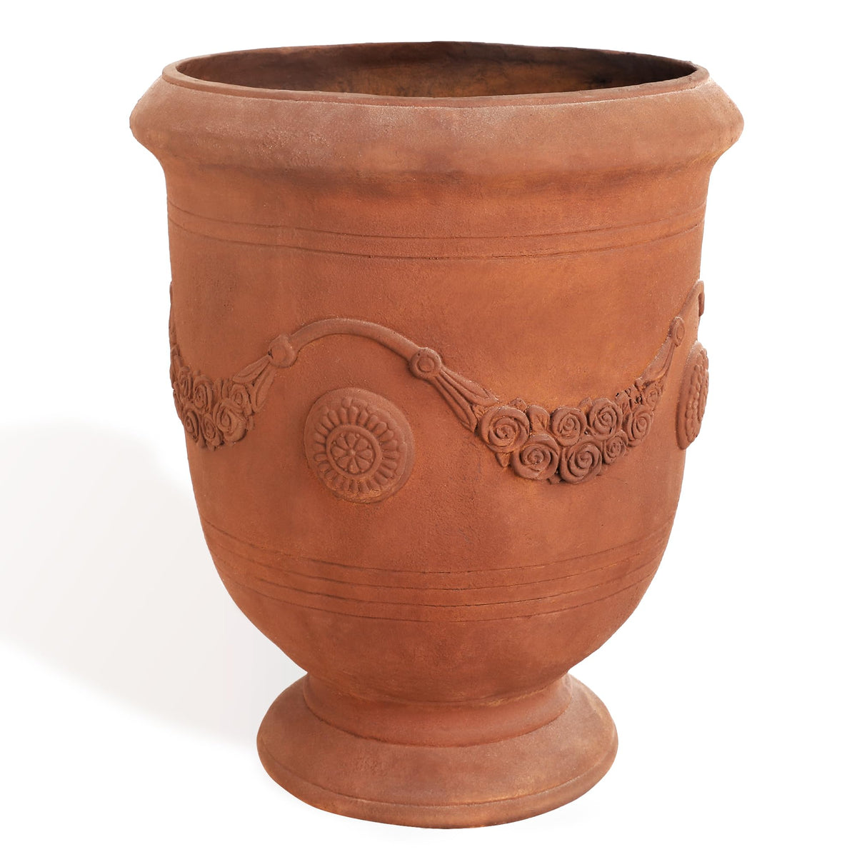 Worth urn front view showing classic shape and elegant outdoor curb appeal