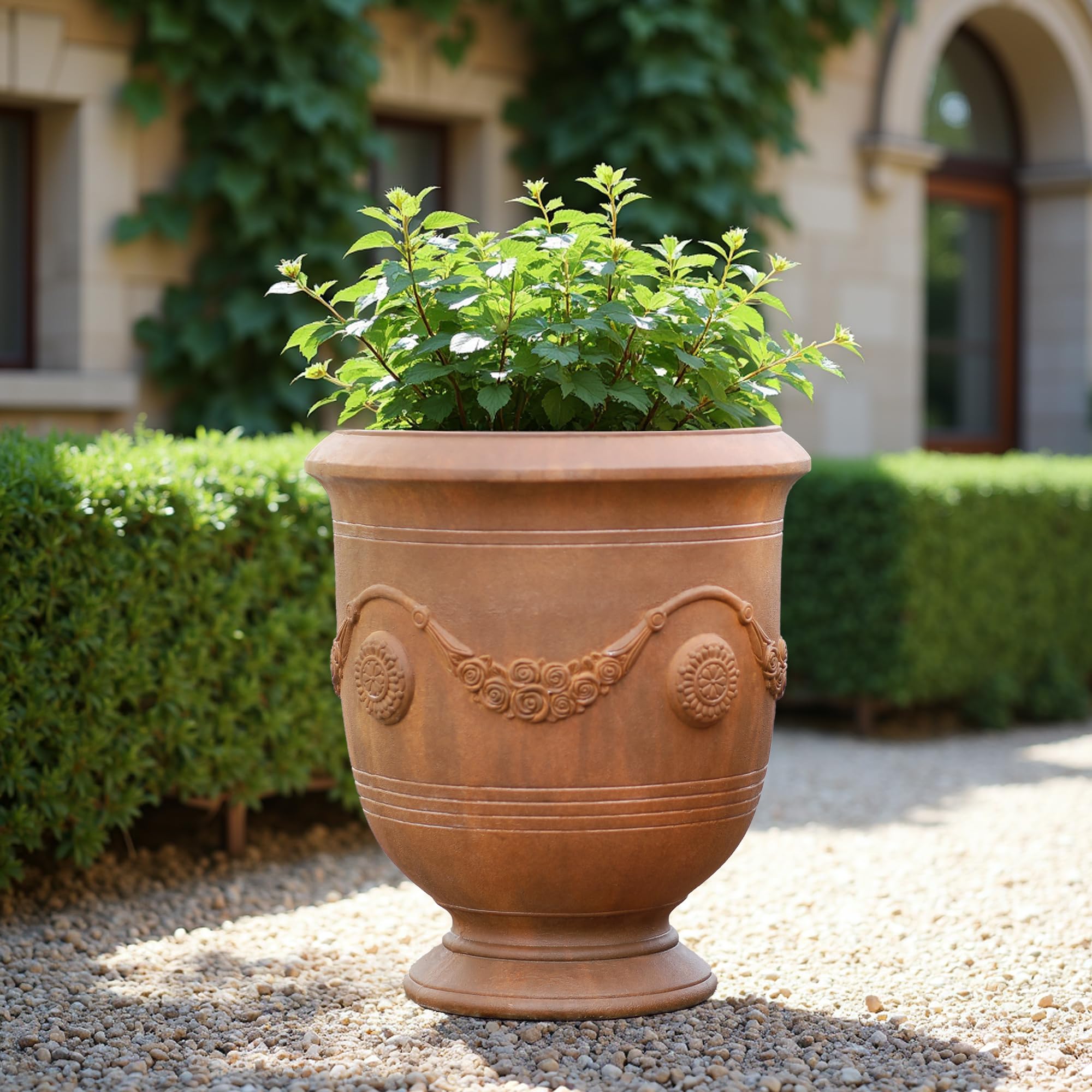 Worth rust-like finish detail emphasizing weathered patina for sophisticated style