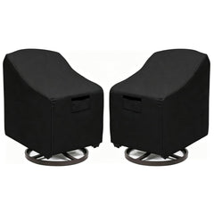 WORUO front view of cover on swivel chair showing full protection and sleek black look