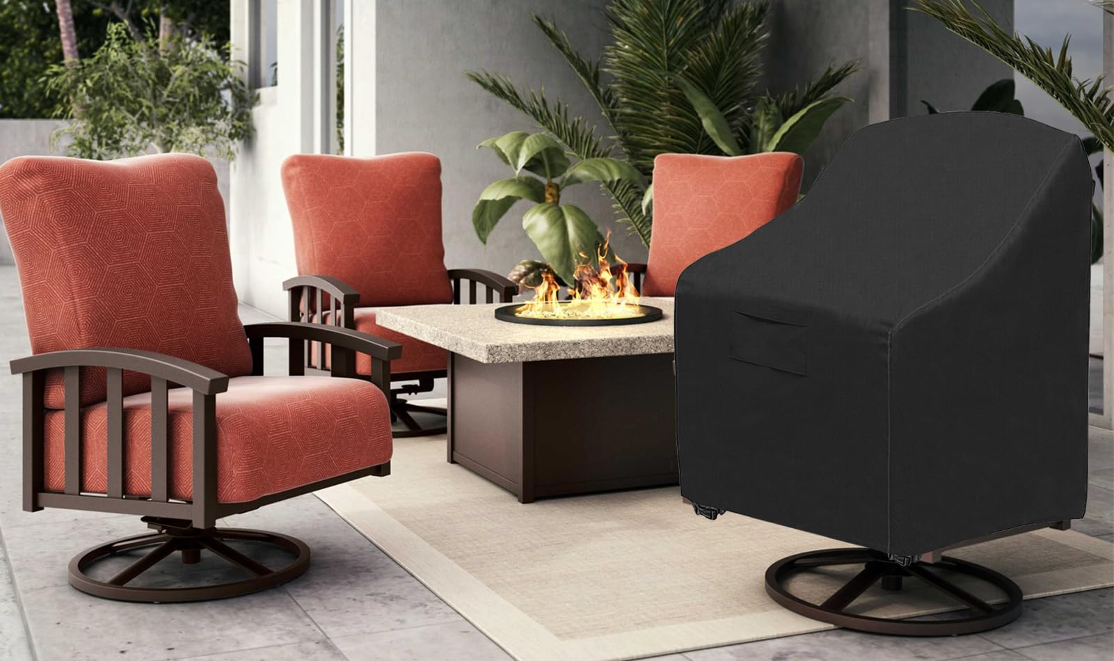 WORUO cover next to chair showing size fit and scale