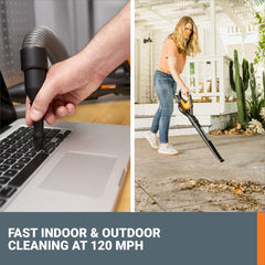 WORX nine attachments and accessory bag displayed for versatile cleaning