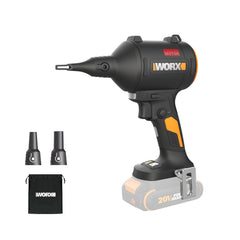 WORX blower front view showing compact design and portability benefit
