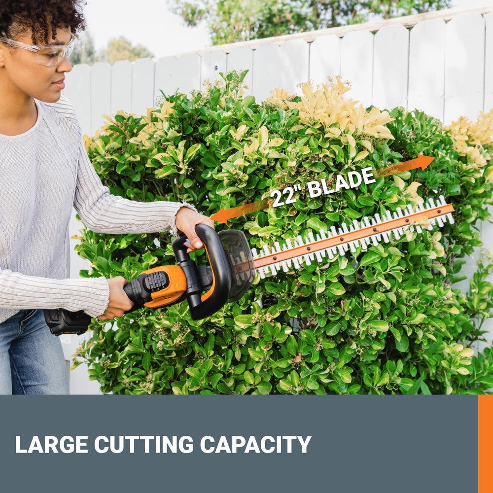 WORX blower side profile showing compact turbine design and powerful airflow benefit