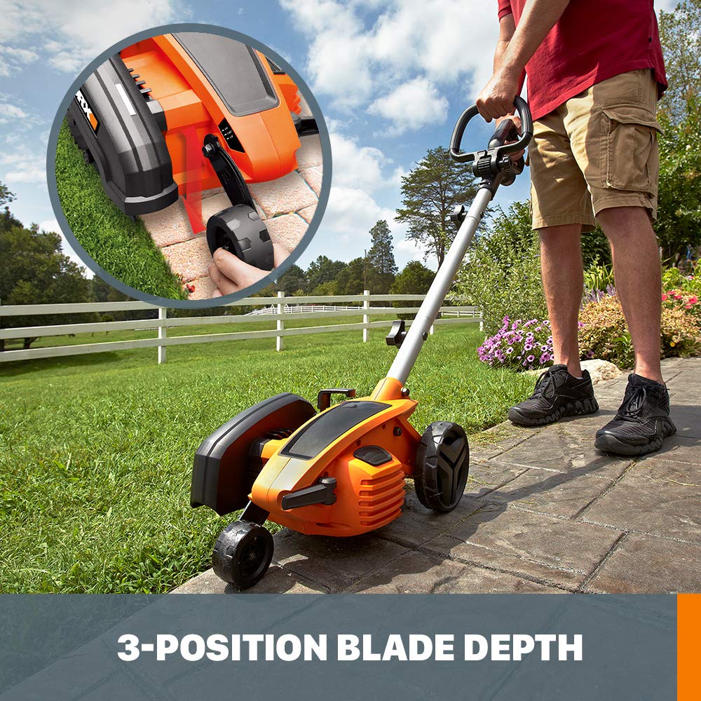 WORX depth adjustment mechanism detail for precise cut control