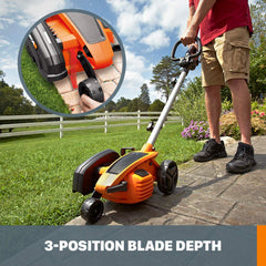 WORX depth adjustment mechanism detail for precise cut control