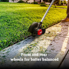 WORX dual wheels detail improving tracking and smooth edging