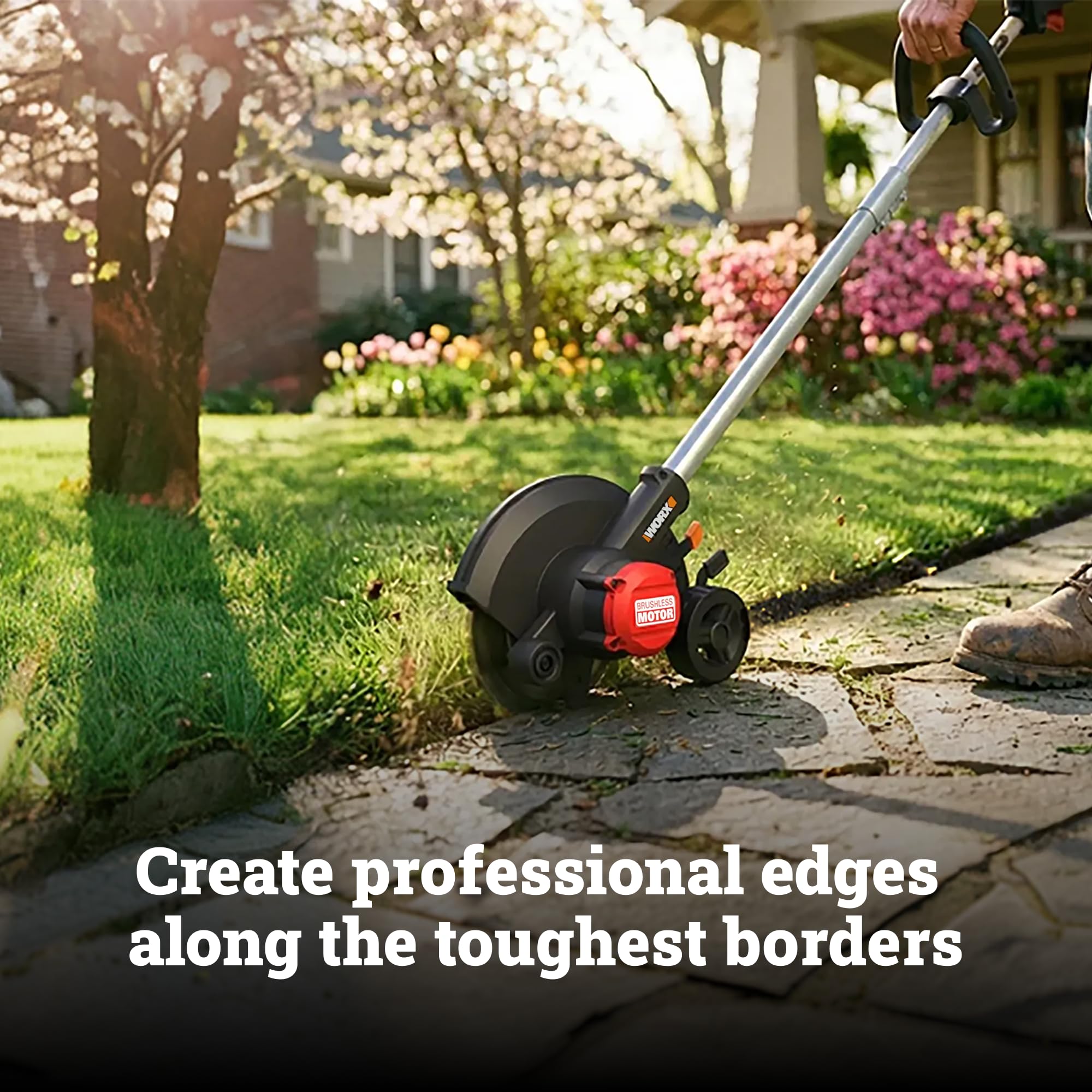 WORX close-up of 7-inch blade highlighting clean-cutting performance