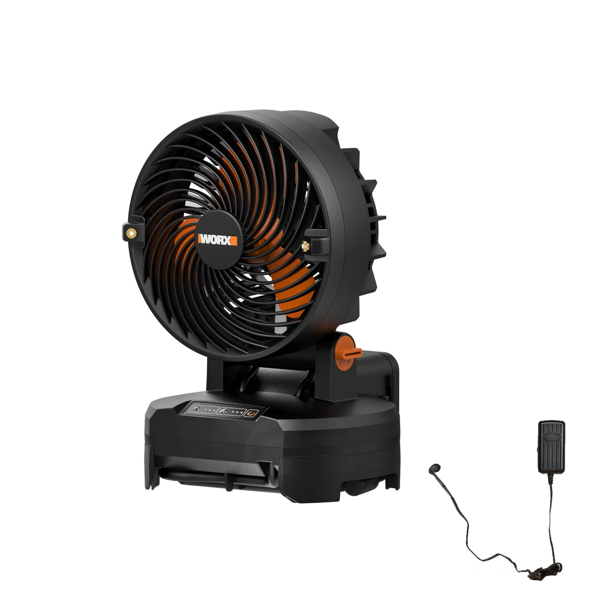 WORX front view of fan showing design and portability benefit