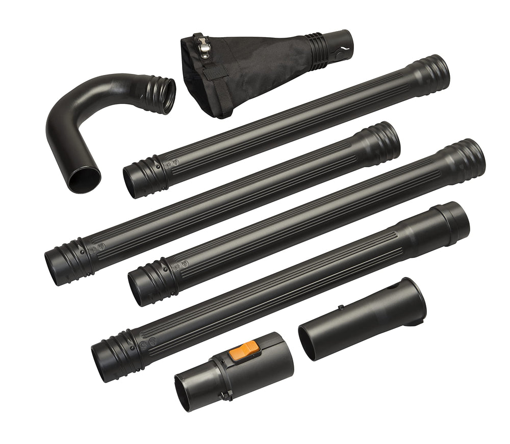 WORX GutterPro front attachment mounted on blower showing secure fit and safer ground cleaning