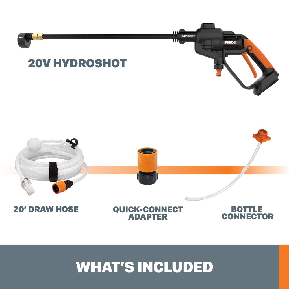 WORX Hydroshot cleaning a wooden deck demonstrating effective surface cleaning