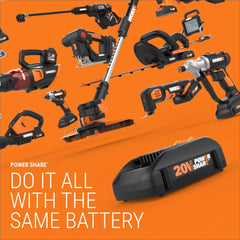 WORX close-up of long lance nozzle showing five spray settings and versatility