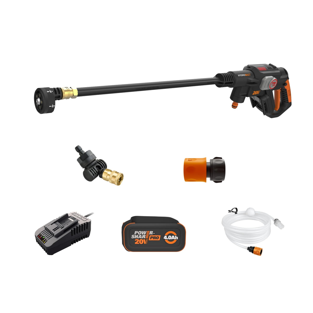 WORX Hydroshot Plus front profile showing compact design and portability