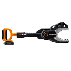 WORX JAWSAW front view showing enclosed chain, safer cutting