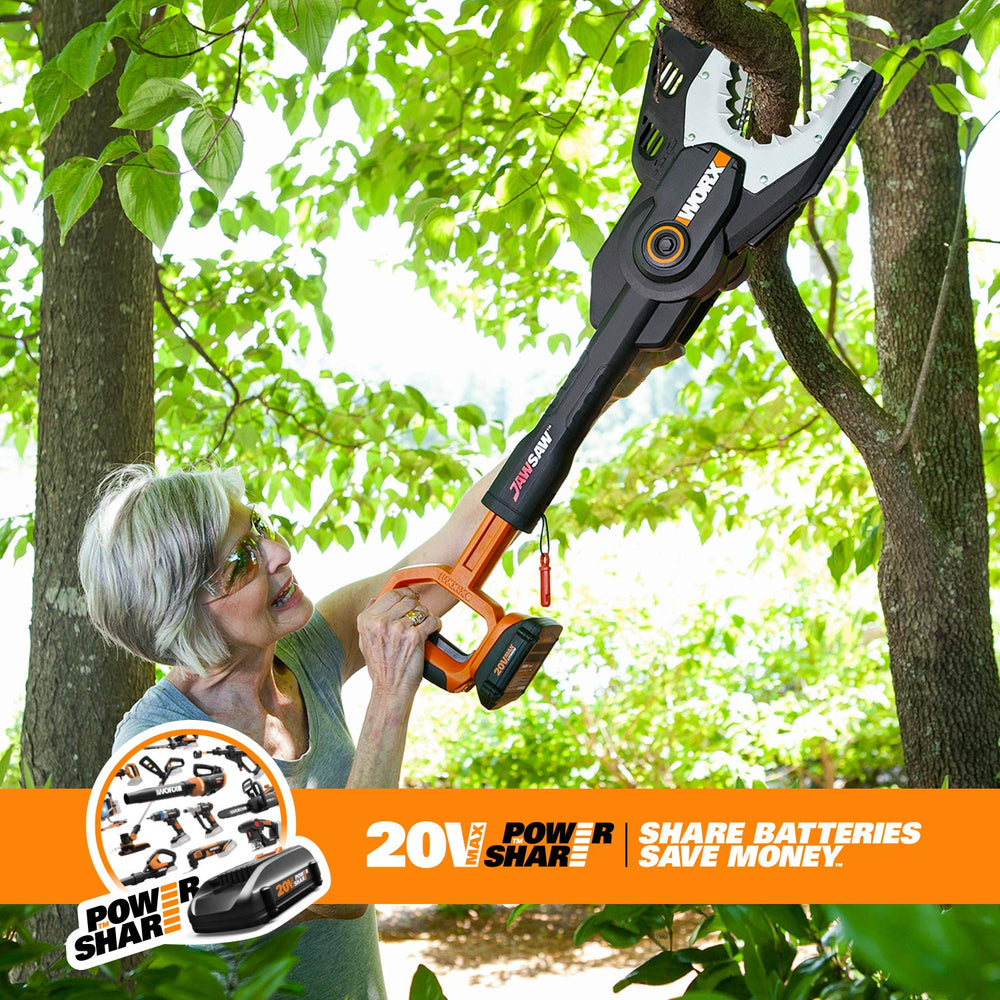 WORX in-hand scale photo highlighting lightweight, balanced control