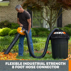 WORX mesh hood closeup showing cinch drawstring sealing container rim