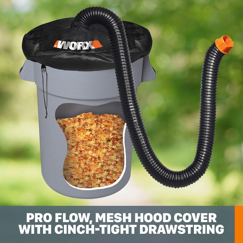 WORX size comparison beside a 32‑gallon bin showing high‑capacity advantage