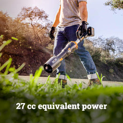 WORX Leafjet variable nozzle detail highlighting mode switching benefit
