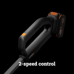 WORX grip detail highlighting ergonomic texture for comfortable one-handed use