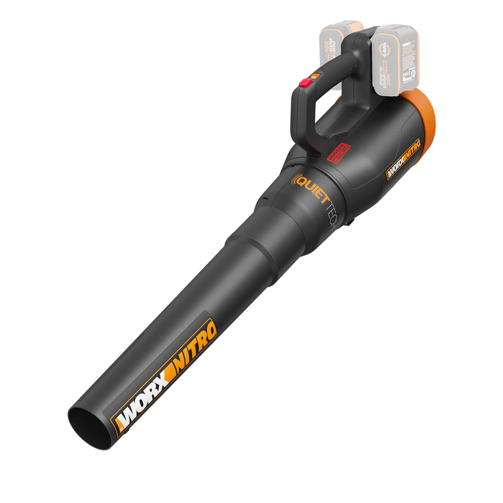 WORX Nitro front view showing compact blower body and durable construction for easy storage