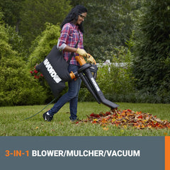 WORX Trivac curved vacuum tube reaching under obstacles for improved debris access