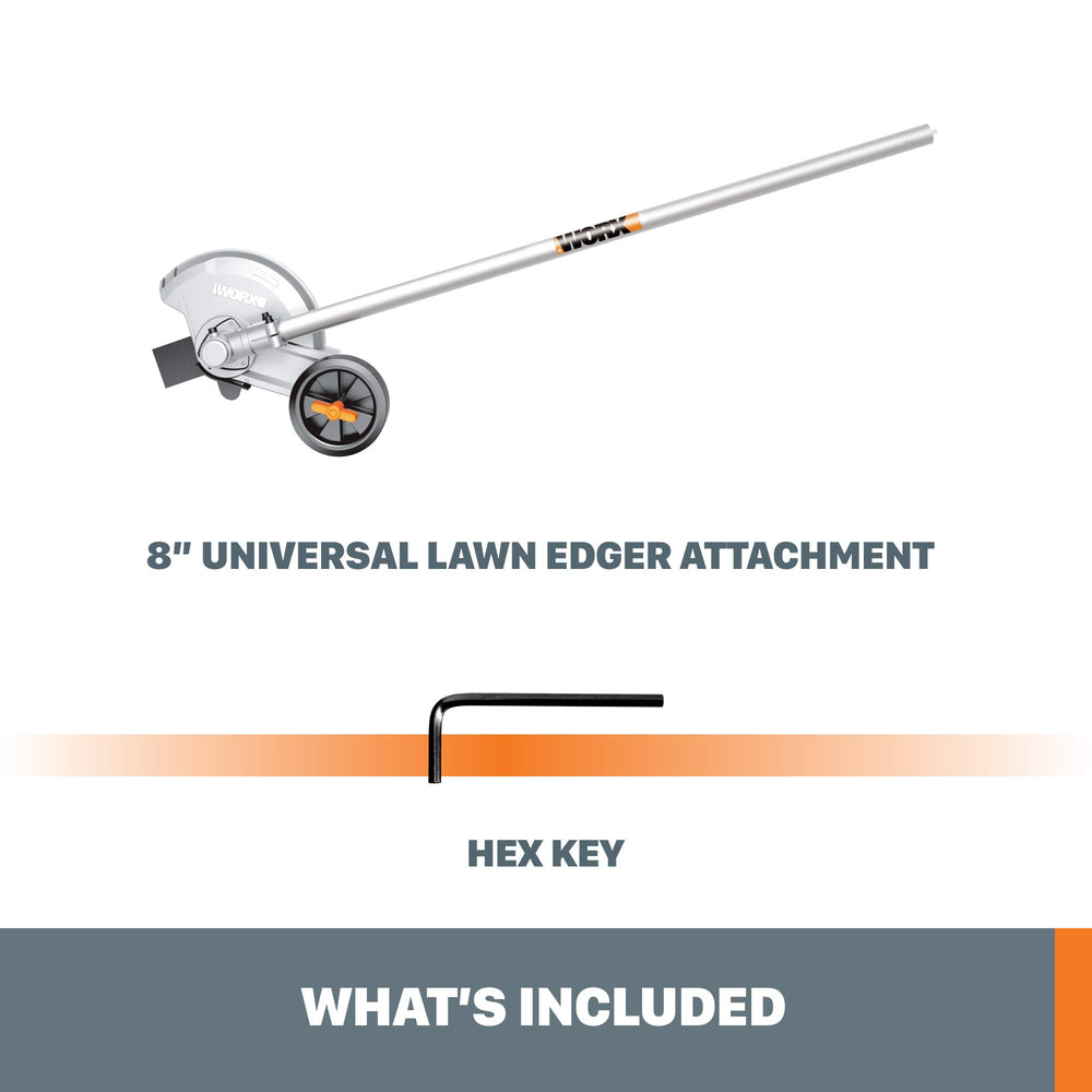 WORX packaging with included wrench and hex key for easy setup