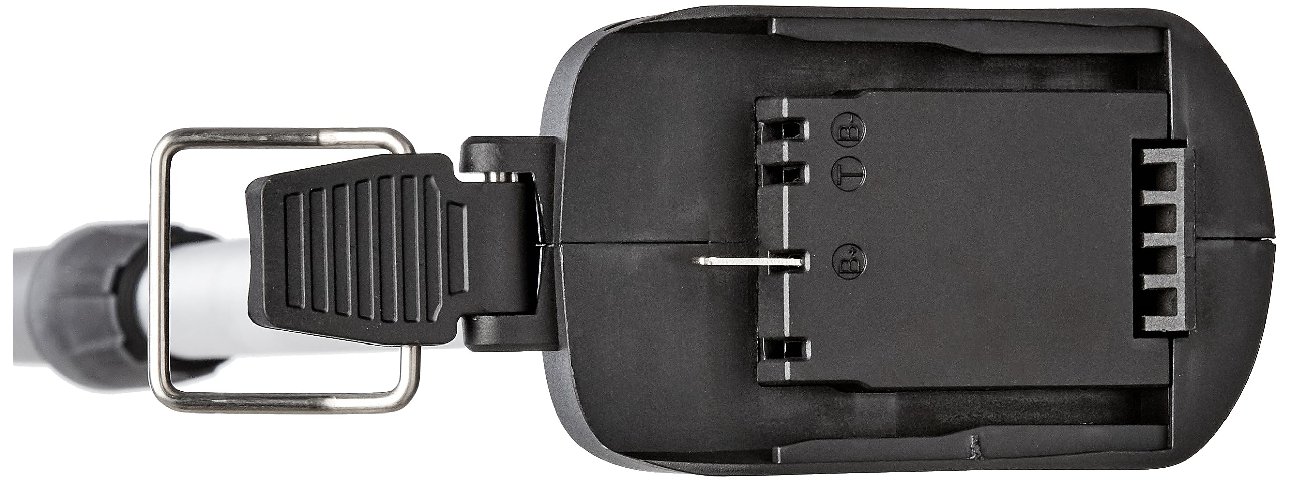 WORX WA4300 close-up of buckle and clamping lever for secure attachment