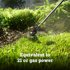 WORX WG176 quick-wind spool close-up for fast line reloads